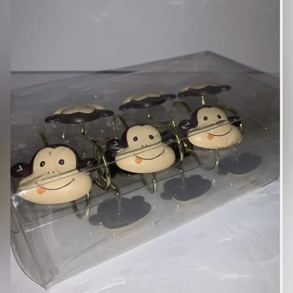 Mainstays Monkey Shower Hooks, 12 Piece